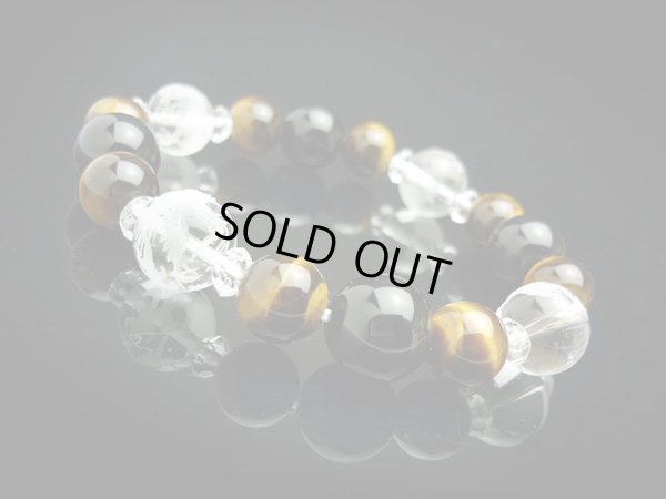 画像3: 【開運四神ブレス】大玉！虎目石×ブラックオニキス パワーストーン ブレスレット メンズ レディース 男性用 女性用 父の日 ギフト 黒 プレゼント