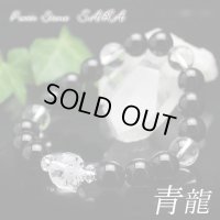 【青龍】運気UP！龍彫水晶×オニキス パワーストーン ブレスレット 黒 メンズ レディース 男性用 女性用 天然石ブレスレット ブラック