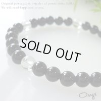 6ミリ★集中力アップ★オニキス×水晶 数珠ブレスパワーストーン