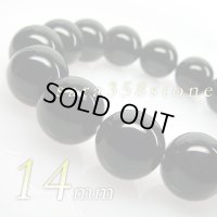 極艶 ♪ 大玉 14ミリ ブラックオニキス　パワーストーン ブレスレット
