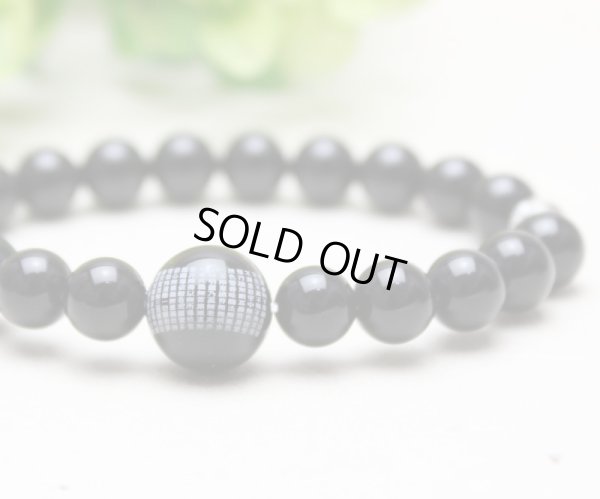 画像5: サイズが選べる【1玉 般若心経彫り】 ブラックオニキス 数珠 ブレスレット