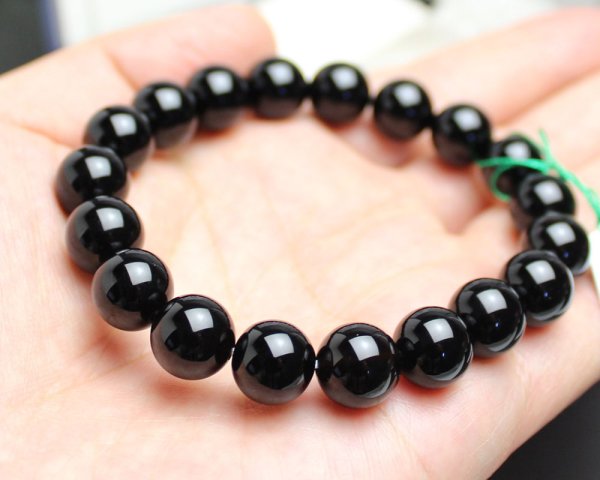 画像6: 極上 モリオン (黒水晶) 10ミリ ブレスレット ◆宝石鑑別書付き◆ベロア巾着付◆