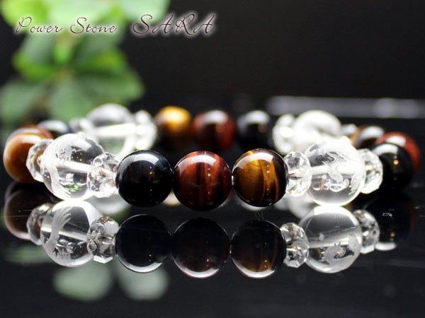 画像4: 【開運四神ブレス】金運・仕事運アップ♪10ミリ 3色タイガーアイ 虎目石　パワーストーン 数珠 ブレスレット メンズ レディース 男性用 女性用 父の日 贈り物 プレゼント