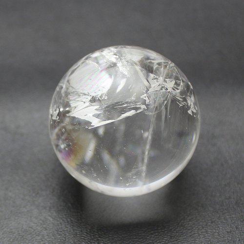 他の写真2: レインボー入 ◆ 水晶 丸玉 約37ミリ 置石 メール便不可