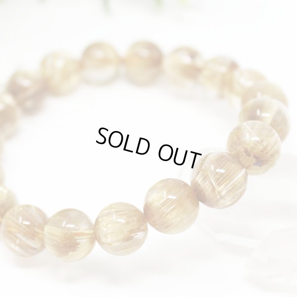 画像3: 極上 10-10.5ミリ タイタン ルチルクォーツ （金線入水晶） ブレスレット