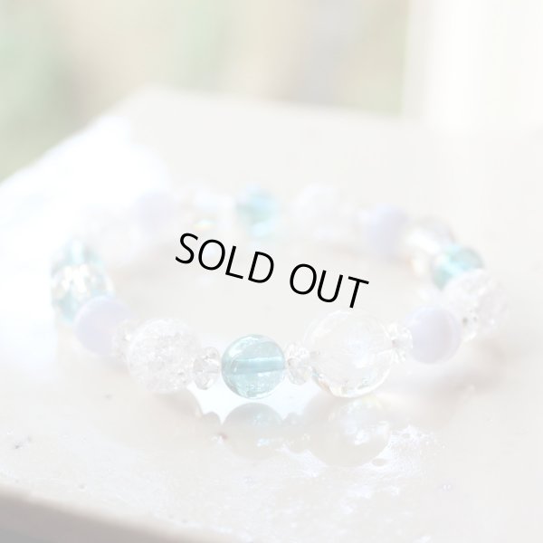 画像8: 【幸せの四葉クローバー】癒し・オーラ・直感を高める♪アクアオーラ×ブルーレース パワーストーンブレスレット