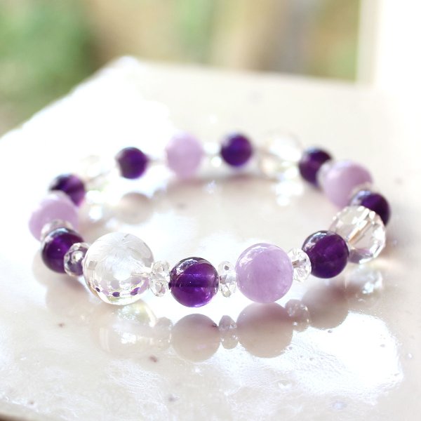 画像4: 【幸せの四葉クローバー】癒し・調和♪アメジスト×ラベンダーアメジスト パワーストーンブレスレット天然石ブレスレット 贈り物 ギフト プレゼント 誕生日 母の日
