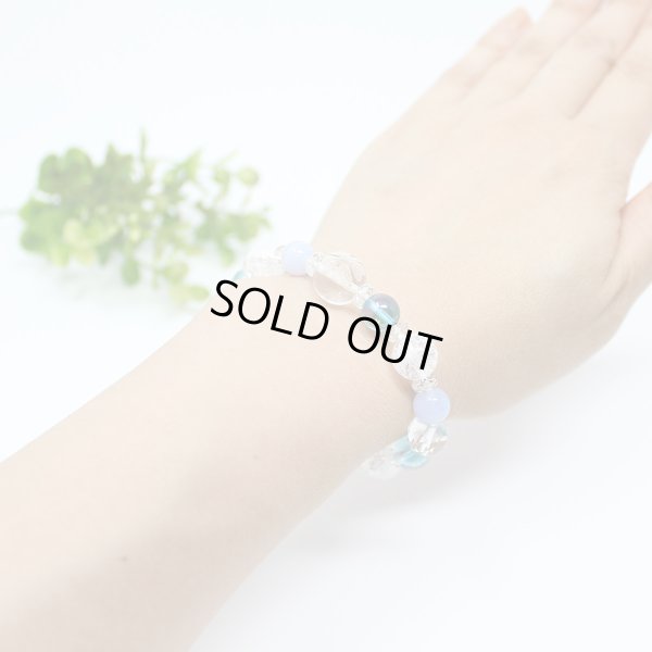 画像12: 【幸せの四葉クローバー】癒し・オーラ・直感を高める♪アクアオーラ×ブルーレース パワーストーンブレスレット