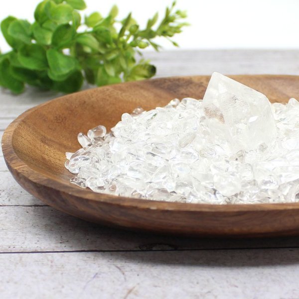 画像6: 【すぐに使える浄化3点セット】ブラジル産水晶さざれ+水晶ポイント＋木皿 浄化セット ※おまかせ無料配送対象外 ヒーリング スピリチュアル