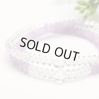 内周16.5cm【京都法珠庵 108玉ブレス】 水晶 ラベンダーアメジスト 数珠 ブレスレット