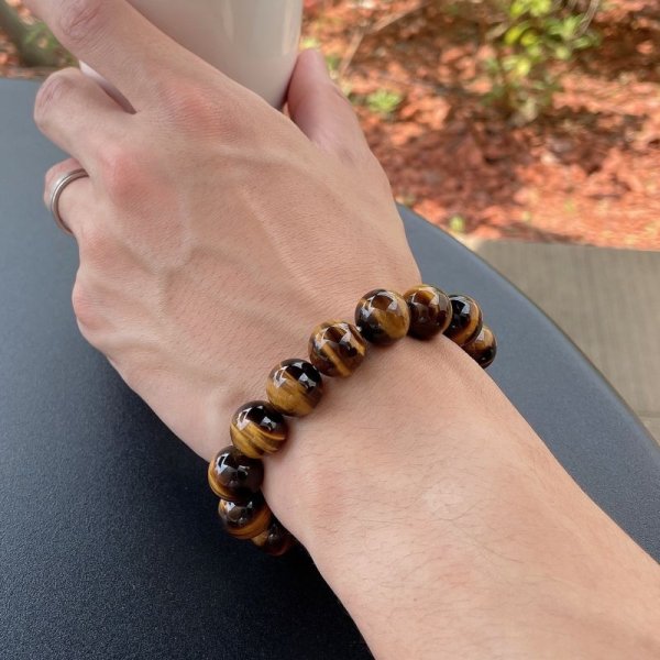 画像6: 金運・仕事運アップに!大玉14ミリ 高級虎目石 パワーストーン ブレスレット メンズ レディース 男性用 女性用 父の日 母の日 敬老の日 ペア