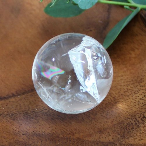 他の写真3: レインボー入 ◆ 水晶 【C】丸玉 約34ミリ 置石 スフィア メール便不可
