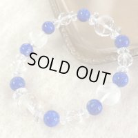 【開運四神ブレス】邪気を祓い、強運を運ぶ♪ 8ミリ極上 ラピス × カット水晶　パワーストーンブレスレット