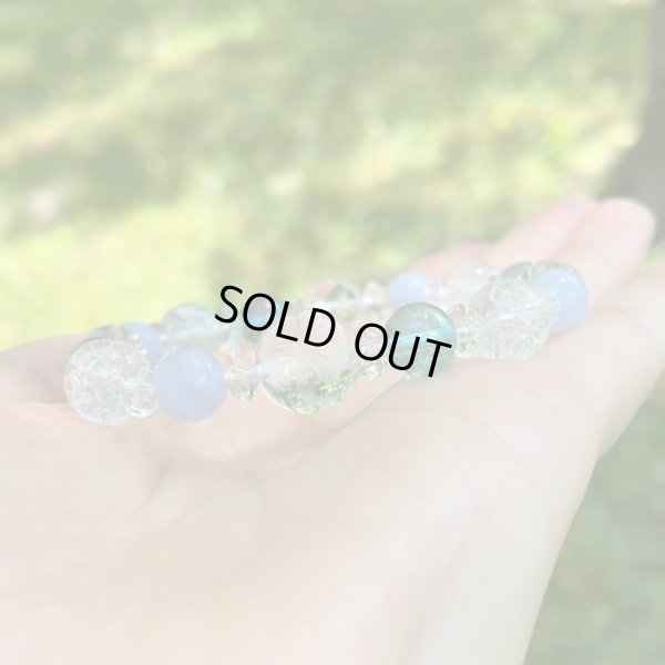 画像3: 【幸せの四葉クローバー】癒し・オーラ・直感を高める♪アクアオーラ×ブルーレース パワーストーンブレスレット