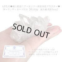 1点もの◆極上結晶！アーカンソー州産水晶クラスター◆ ギャランティカード付き【約165g 最大幅:約8.5cm】４月誕生石 浄化 インテリア