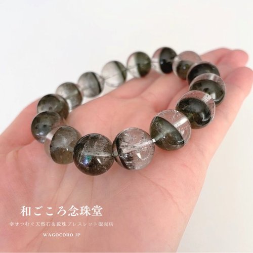 他の写真2: 14ミリ 大玉 グリーンガーデンクォーツ ブレスレット 天然石ブレスレット パワーストーンブレスレット 開運・長寿・繁栄 男性用 女性用 メンズ レディース
