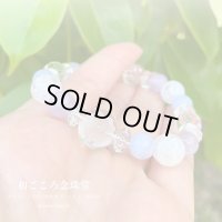 【幸せの四葉クローバー】癒し・調和 ♪ ラベンダーアメジスト×ブルーレース パワーストーンブレスレット プレゼント 贈り物 ギフト 母の日