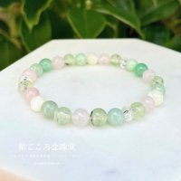 【癒し・健康】 ビルマ翡翠・プレナイト・アベンチュリン・ローズクォーツ・マザーオブパール パワーストーン ブレスレット 天然石ブレスレット