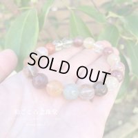 【写真現品お届け】 ミックスルチルクォーツ 11ミリ 金運財運アップ　成功へのお守り　パワーストーンブレスレット