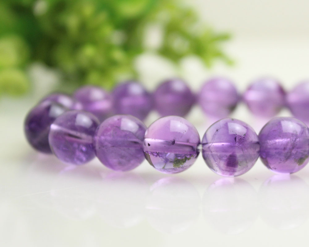 12ミリ アメジスト 紫水晶 大玉 パワーストーン ブレスレット - 天然石 