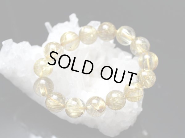 画像4: 【セール極上品】14ミリ ルチルクォーツ(金線入水晶) パワーストーン ブレスレット (4)