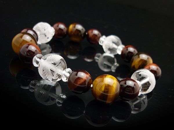 画像4: 【開運四神ブレス】虎目石×赤虎目石 パワーストーン ブレスレット (4)