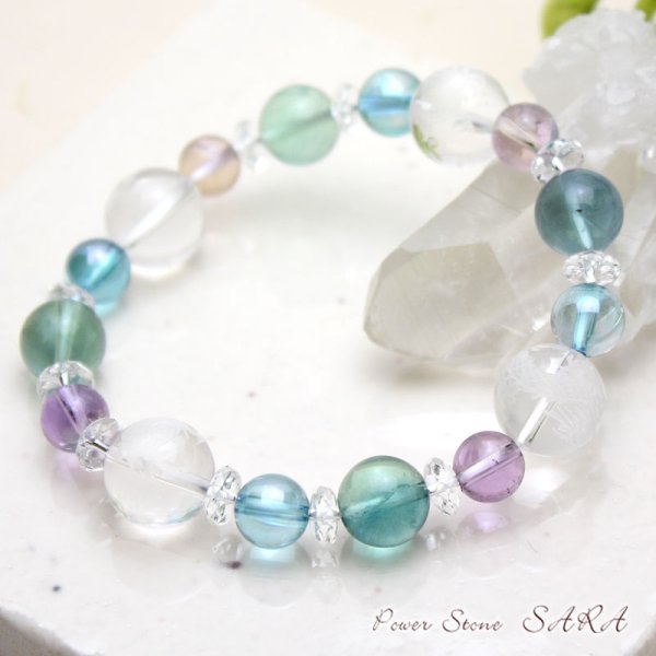 画像5: 【開運四神ブレス】自分らしく☆経済的安定♪アメトリン×アクアオーラ×フローライト メンズ レディース 男性用 女性用 紫 黄色 パープル イエロー 天然石 ブレスレット パワーストーン (5)
