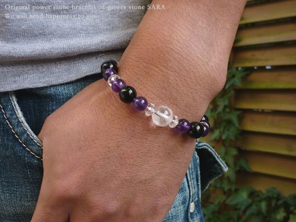 画像5: 【青龍】運気UP!龍彫水晶×アメジスト×オニキス ブレスレット  2月 誕生石 紫 パープル 男性用 女性用 メンズ レディース 誕生日プレゼント ギフト 贈り物 ペア (5)