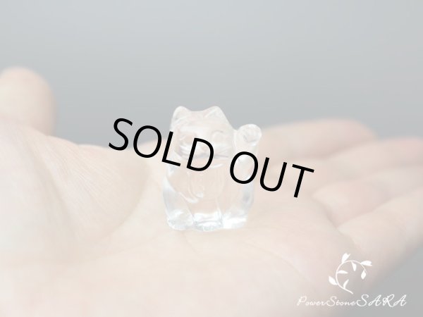 画像2: 招き猫◆左手◆人を招く 水晶 メール便不可 (2)