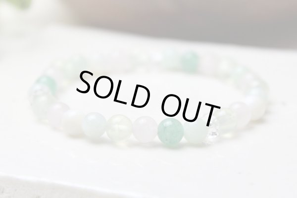 画像4: 【癒し・健康】 ビルマ翡翠・プレナイト・アベンチュリン・ローズクォーツ・マザーオブパール パワーストーン ブレスレット 天然石ブレスレット (4)