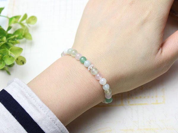 画像6: 【癒し・健康】 ビルマ翡翠・プレナイト・アベンチュリン・ローズクォーツ・マザーオブパール パワーストーン ブレスレット 天然石ブレスレット (6)