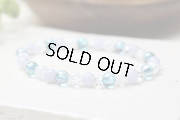 画像2: 【良好な人間関係】 アクアオーラ・ブルーレース・クラック水晶　その他 パワーストーン ブレスレット (2)