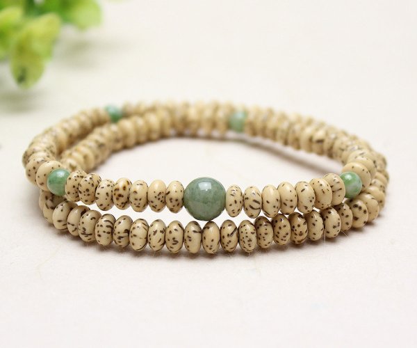 画像3: 内周17cm【108玉ブレス】星月菩提樹 独山玉 (せいげつぼだいじゅ どくさんぎょく) 数珠ブレスレット (3)