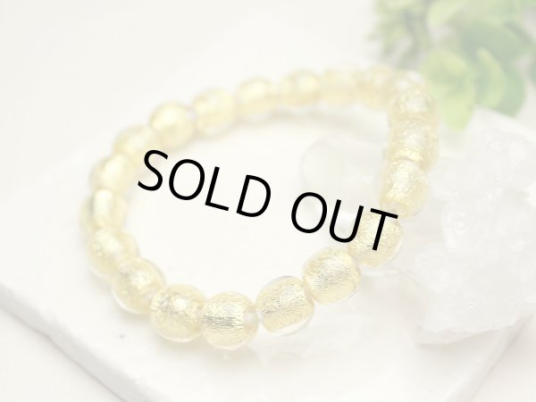 画像2: 【残り1点】12ミリ 金沢産本金箔トンボ玉 数珠 ブレスレット (2)