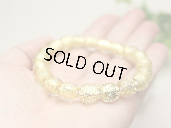 画像3: 【残り1点】12ミリ 金沢産本金箔トンボ玉 数珠 ブレスレット (3)