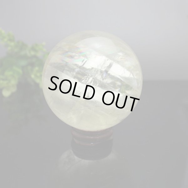 画像3: ゴールデンカルサイト 丸玉 約76ミリ 置石 メール便不可 (3)