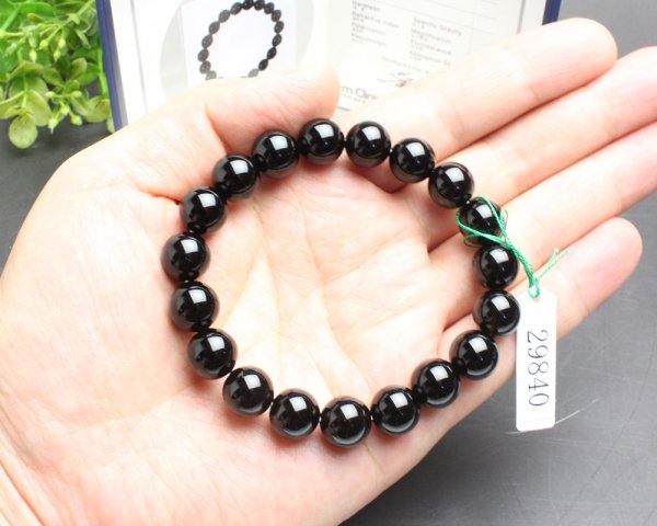 画像5: 極上 モリオン (黒水晶) 10ミリ ブレスレット ◆宝石鑑別書付き◆ベロア巾着付◆ (5)