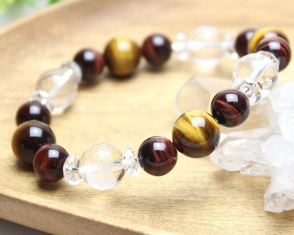 画像2: 【開運四神ブレス】虎目石×赤虎目石 パワーストーン ブレスレット (2)