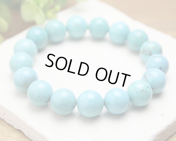 画像3: ターコイズ(トルコ石) 12ミリ パワーストーン ブレスレット 12月誕生石 (3)