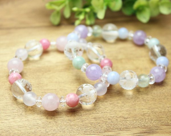 画像6: 【開運四神ブレス】良好な人間関係♪ラベンダーアメジスト×ブルーレース×ビルマ翡翠×プレナイト パワーストーンブレスレット (6)