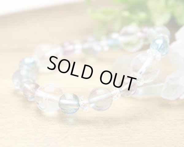 画像4: 【開運四神ブレス】自分らしく☆経済的安定♪アメトリン×アクアオーラ×フローライト メンズ レディース 男性用 女性用 紫 黄色 パープル イエロー 天然石 ブレスレット パワーストーン (4)