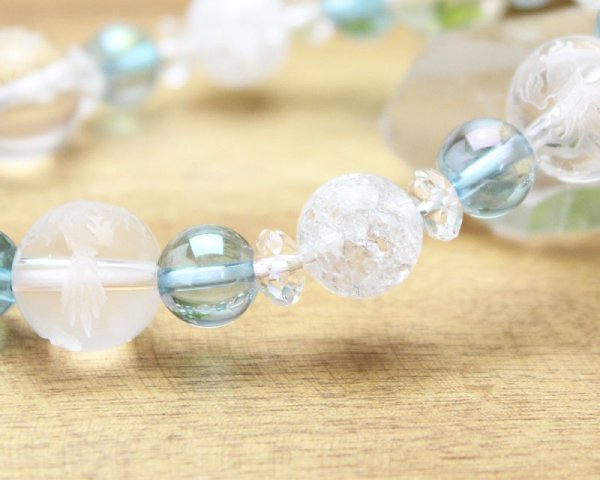 画像3: 【開運四神ブレス】オーラを高め、幸運体質に♪ アクアオーラ クラック水晶 パワーストーンブレスレット (3)