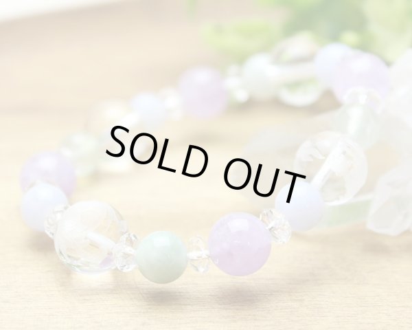 画像3: 【開運四神ブレス】良好な人間関係♪ラベンダーアメジスト×ブルーレース×ビルマ翡翠×プレナイト　パワーストーンブレスレット (3)