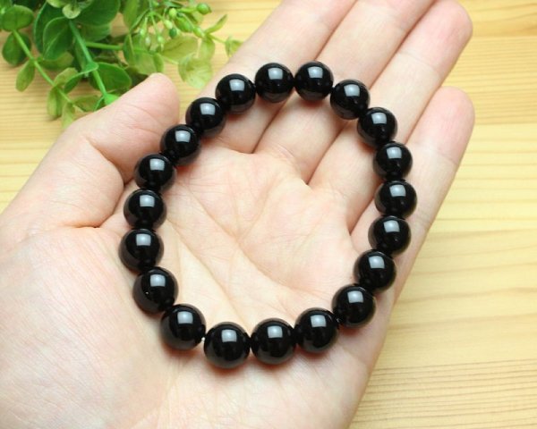 画像3: 王道!艶・極上 10ミリ ブラックオニキス  パワーストーン 天然石ブレスレット  (3)