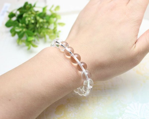 画像4: 4月誕生石!開運・浄化・厄除けに 極上 10ミリ 水晶 ブレスレット パワーストーン ブレスレット 男性用 女性用 メンズ レディース クリア 結婚記念日 敬老の日 (4)
