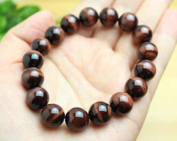 画像4: 金運・仕事運UP!12ミリ 高級 赤虎目石 パワーストーン 数珠 ブレスレット メンズ レディース 男性用 女性用 赤 レッド 天然石 ブレスレット (4)