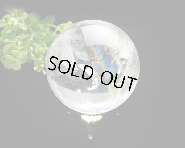 画像4: レインボー入◆水晶　丸玉 約59ミリ　置石　メール便不可 (4)