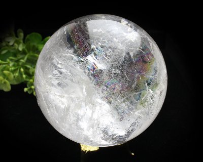 画像3: レインボー入◆水晶　丸玉 約77ミリ　置石　メール便不可