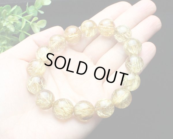 画像3: 【超極上品】14.5ミリ 極太 タイタン ルチルクォーツ (金線入水晶) ブレスレット (3)