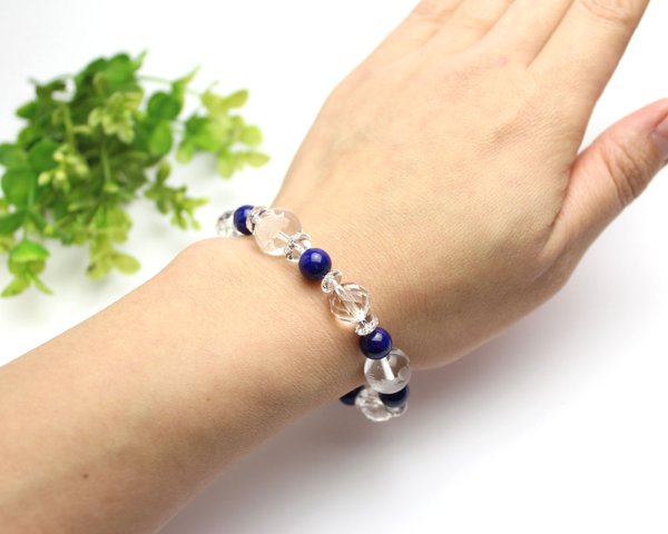 画像6: 【開運四神ブレス】邪気を祓い、強運を運ぶ♪ 8ミリ極上 ラピス × カット水晶 パワーストーンブレスレット (6)